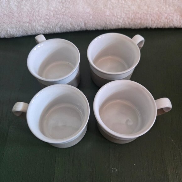 Set of 4 Pottery Barn Stoneware Two-Tone Mugs - Picture 4 of 6